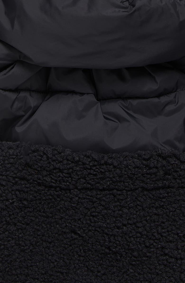 UGG<sup>®</sup> UGGfluff Packable Quilted Faux Shearling Trim Scarf, Alternate, color, Black