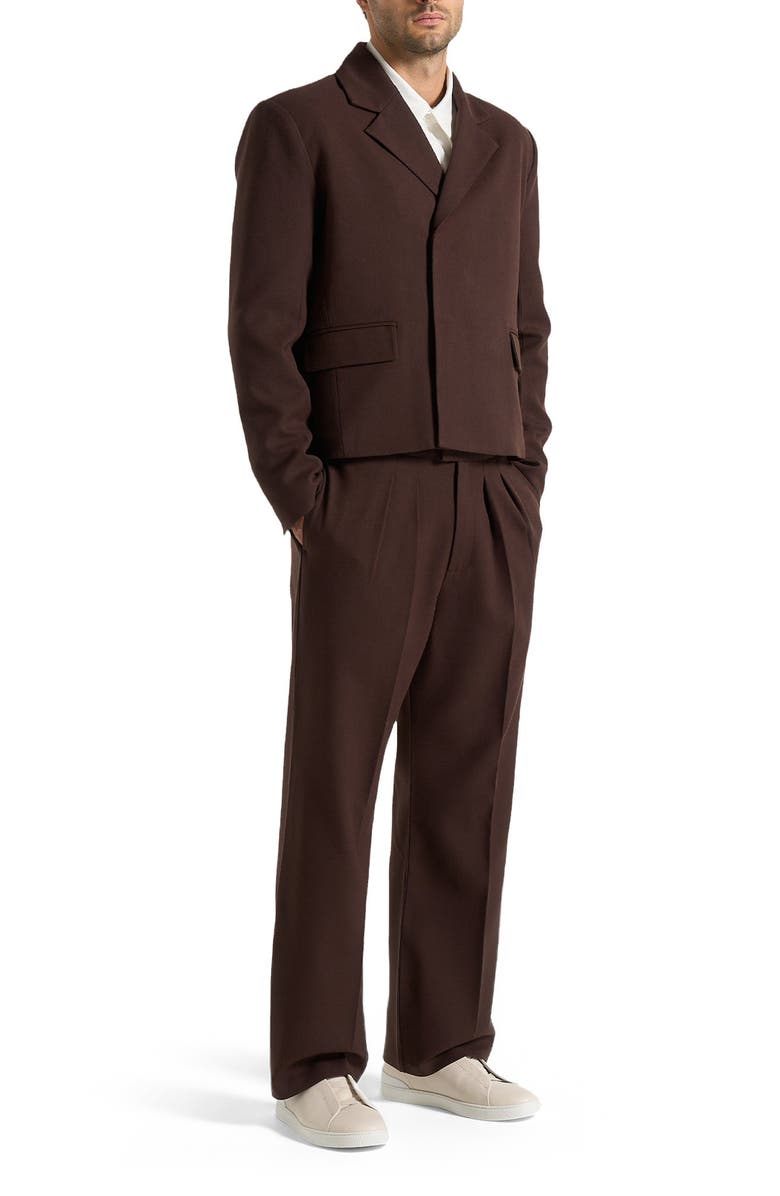 Manière De Voir Hector Double Breasted Tailored Cropped Blazer, Main, color, 