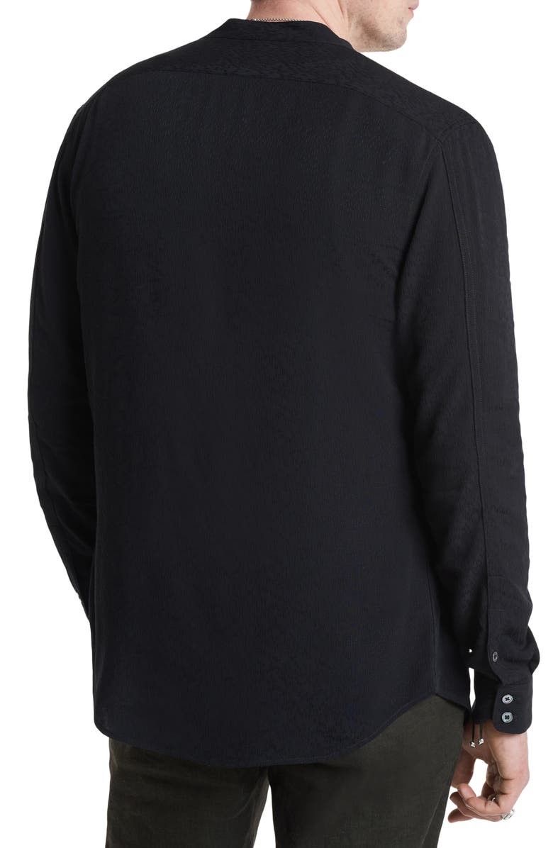 John Varvatos Estill Textured Band Collar Button-Up Shirt, Alternate, color, 