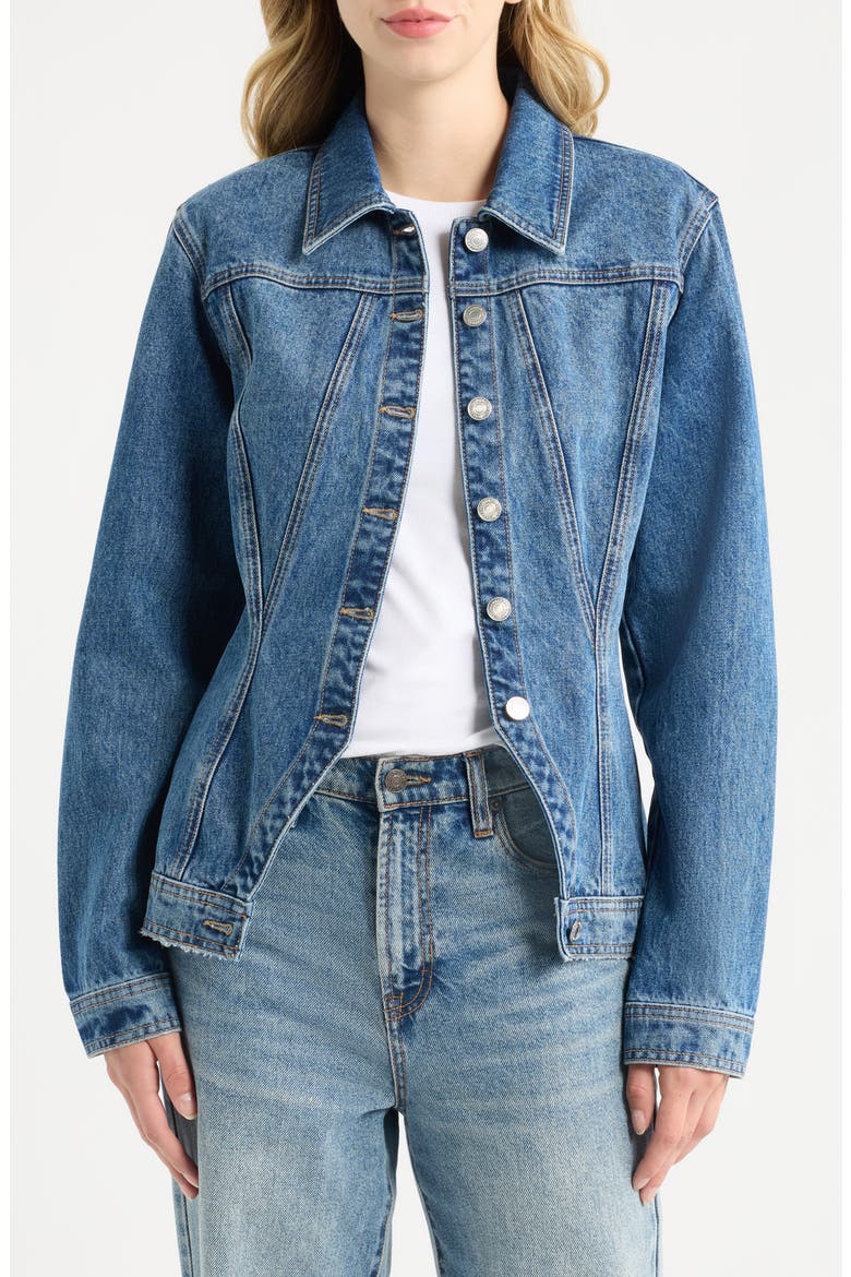 So Cal Fit & Flare Denim Jacket, Alternate, color, BOMBSHELL