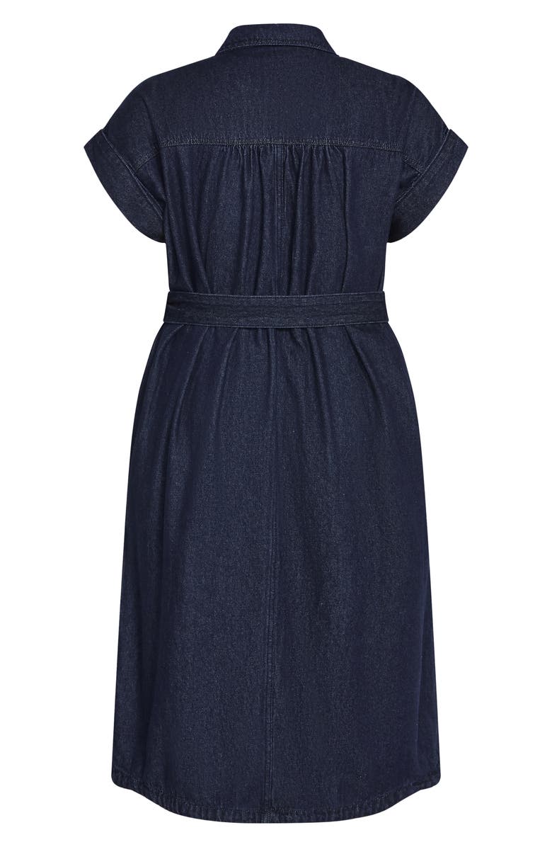 City Chic Matilda Denim Button-Up Shirtdress, Alternate, color, 