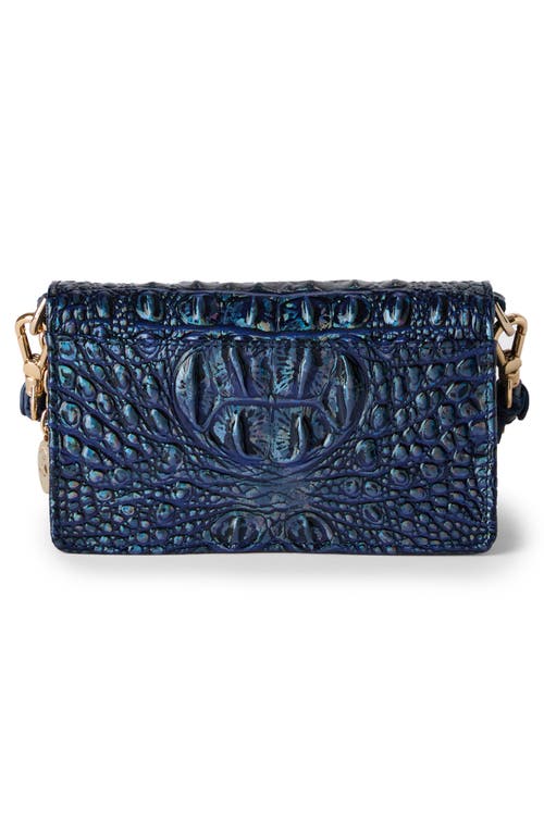 Brahmin Minuette Croc Embossed Leather Crossbody Bag In Blue