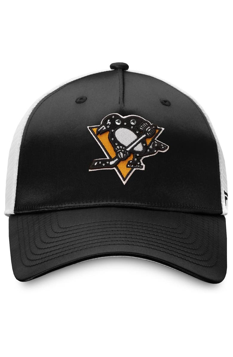 FANATICS Women's Fanatics Branded Black Pittsburgh Penguins Exclusive Trucker Snapback Hat, Alternate, color,