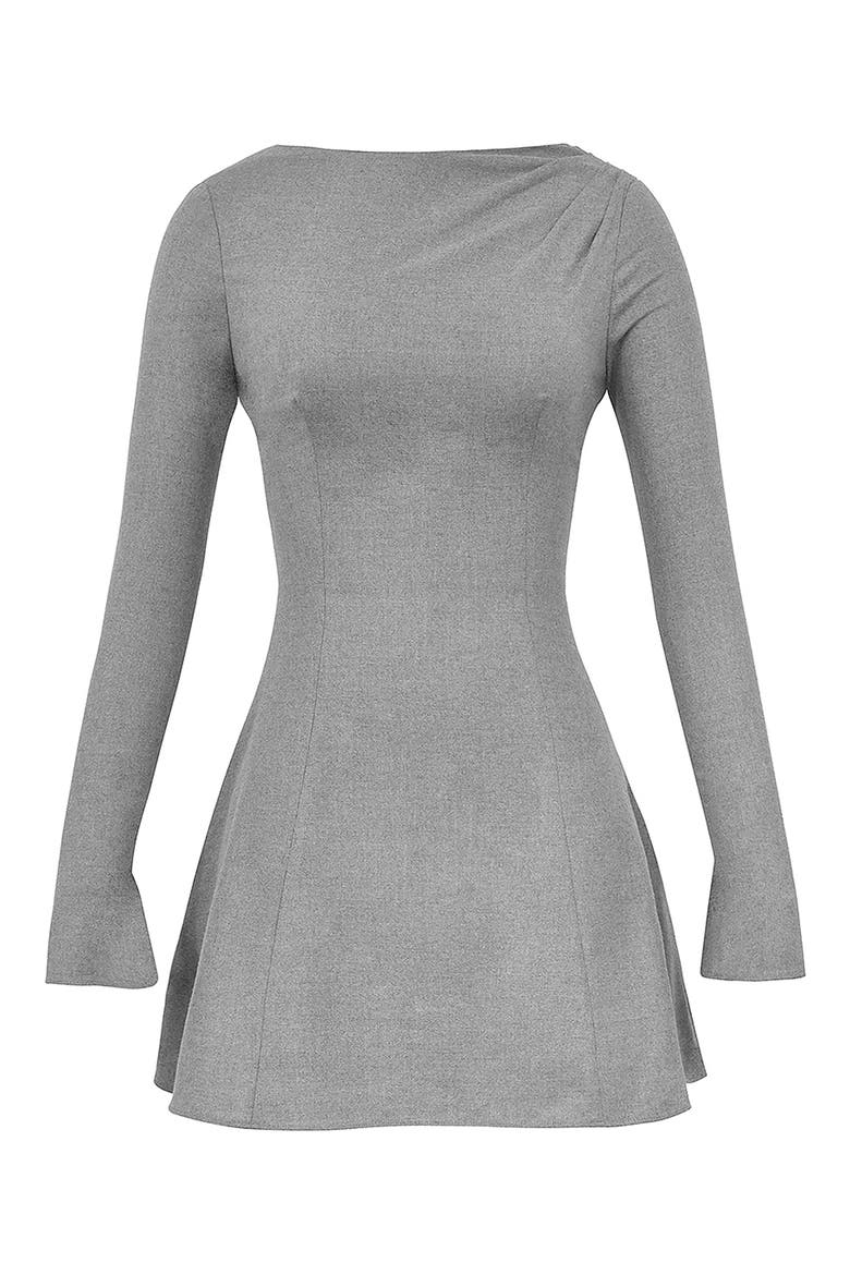 Angelique Long Sleeve Minidress, Alternate, color, GREY