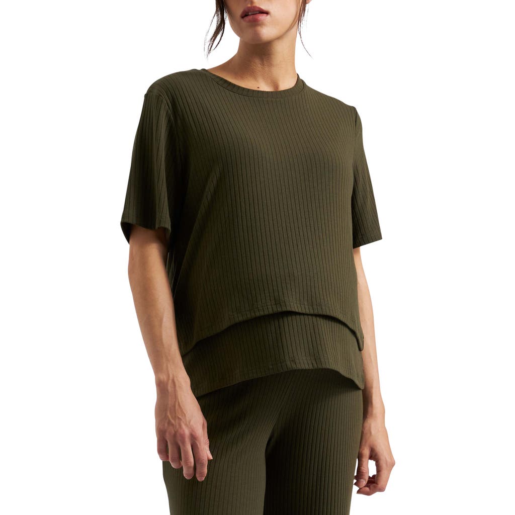 Ripe Maternity Mike Rib Nursing Top In Green