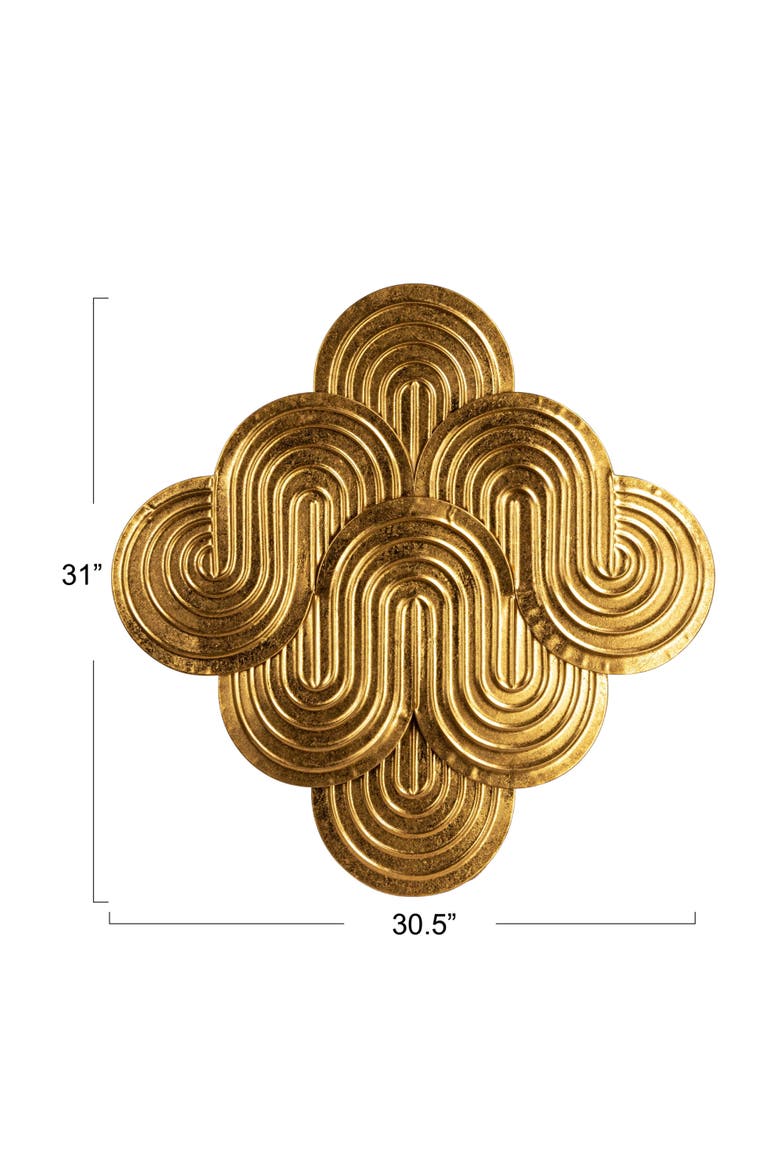 Decorative Waves Wall Art, Alternate, color, Gold