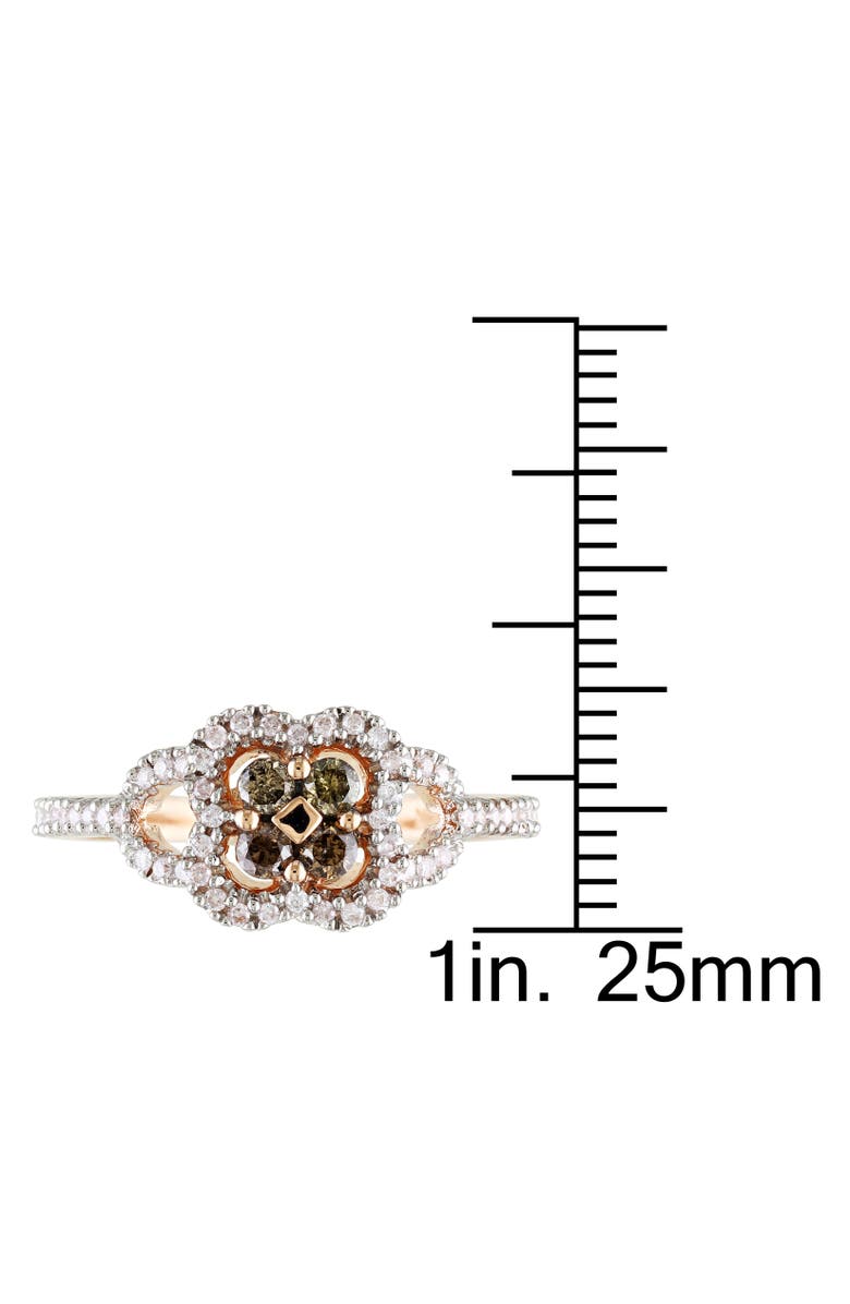Julianna B. Brown & White Diamond Floral Ring 10k, Alternate, color, Diamond