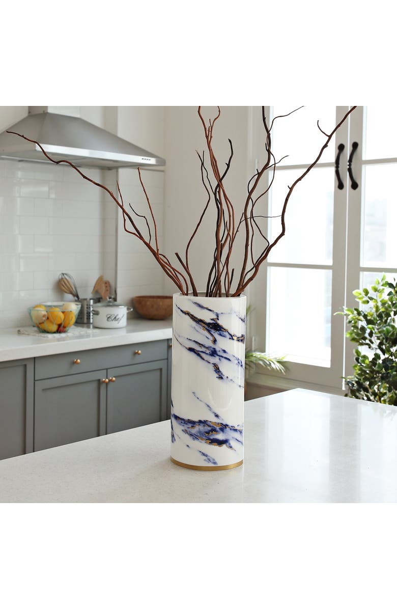 Prouna Marble Azure 14 Inch Tall Vase, Alternate, color, White