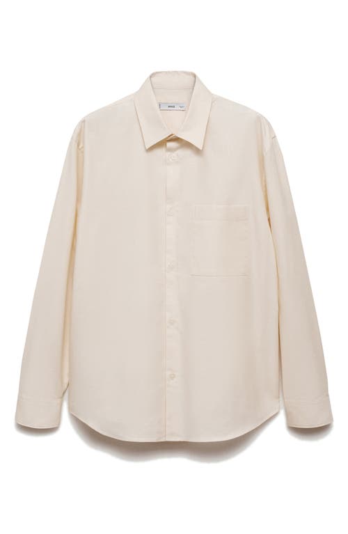 Mango Regular Fit Oxford Button-up Shirt In Vanilla