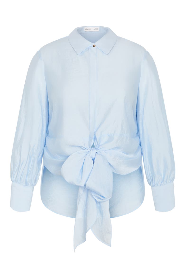 Elena Tie Waist Shirt, Alternate, color, SKY BLUE