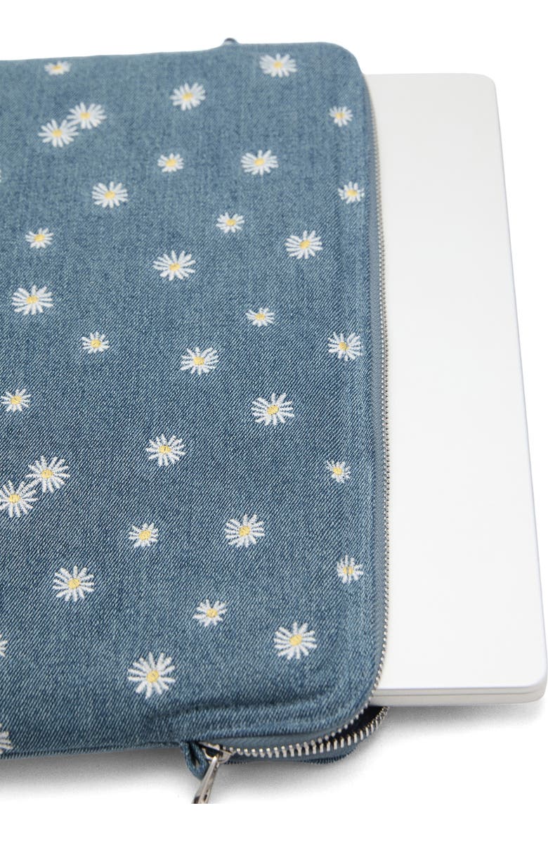 MANGO Floral Embroidered Denim Laptop Case, Alternate, color,
