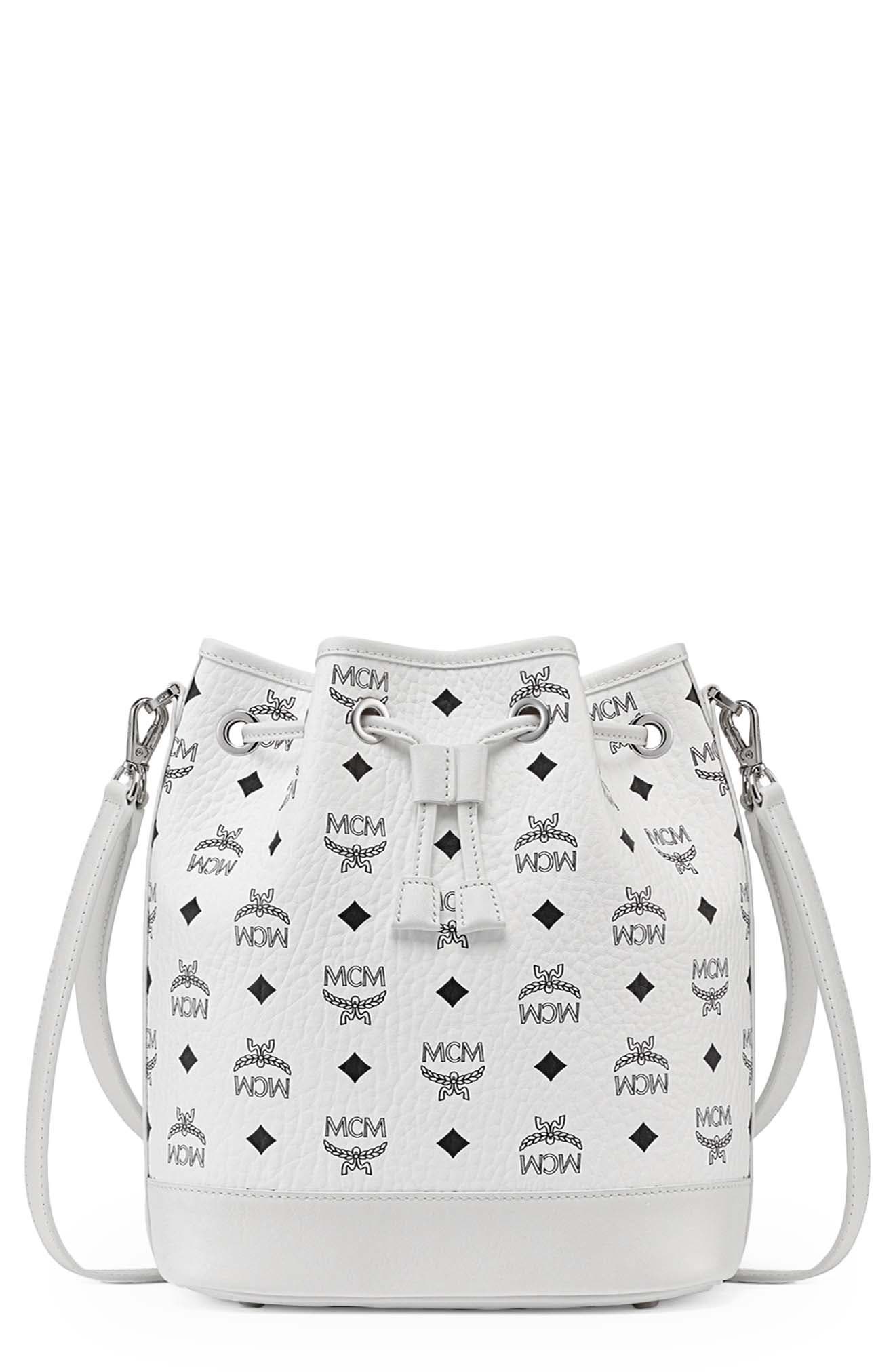 Dessau Drawstring Bucket Bag with Pouch, Main, color, WHITE
