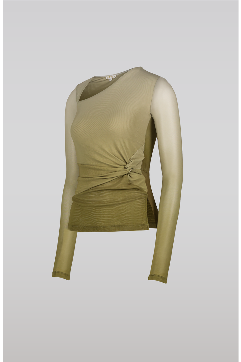 Gradient Mesh Top, Alternate, color, Olive Green Gradient