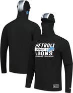 New Era Men's New Era Black Detroit Lions Functional Fandom Balaclava Helmet Stripe Tri-Blend Hoodie