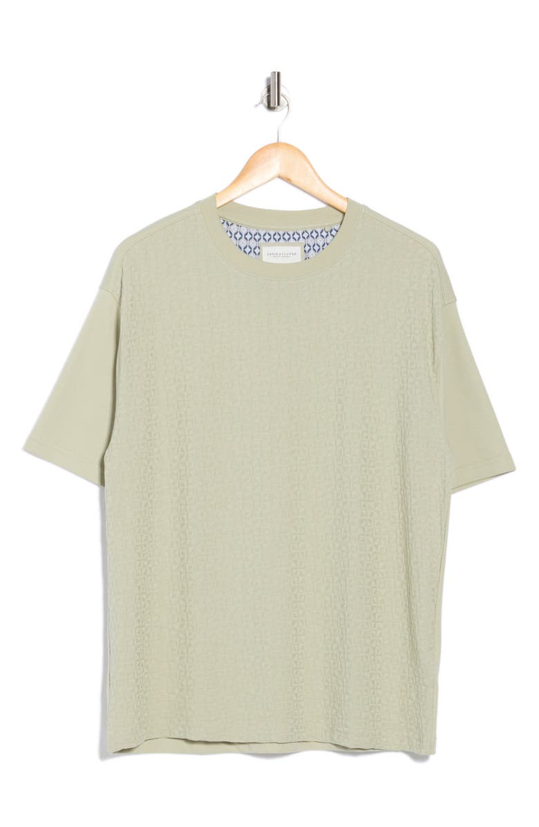 DENIM AND FLOWER Textured Crewneck T-Shirt, Alternate, color, Light Green