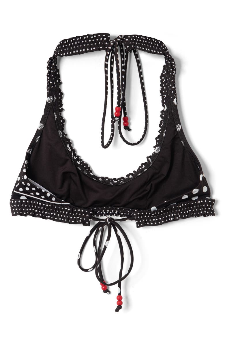 Damson Madder Cove Dot Ruffle Swim Top, Alternate, color, Multi