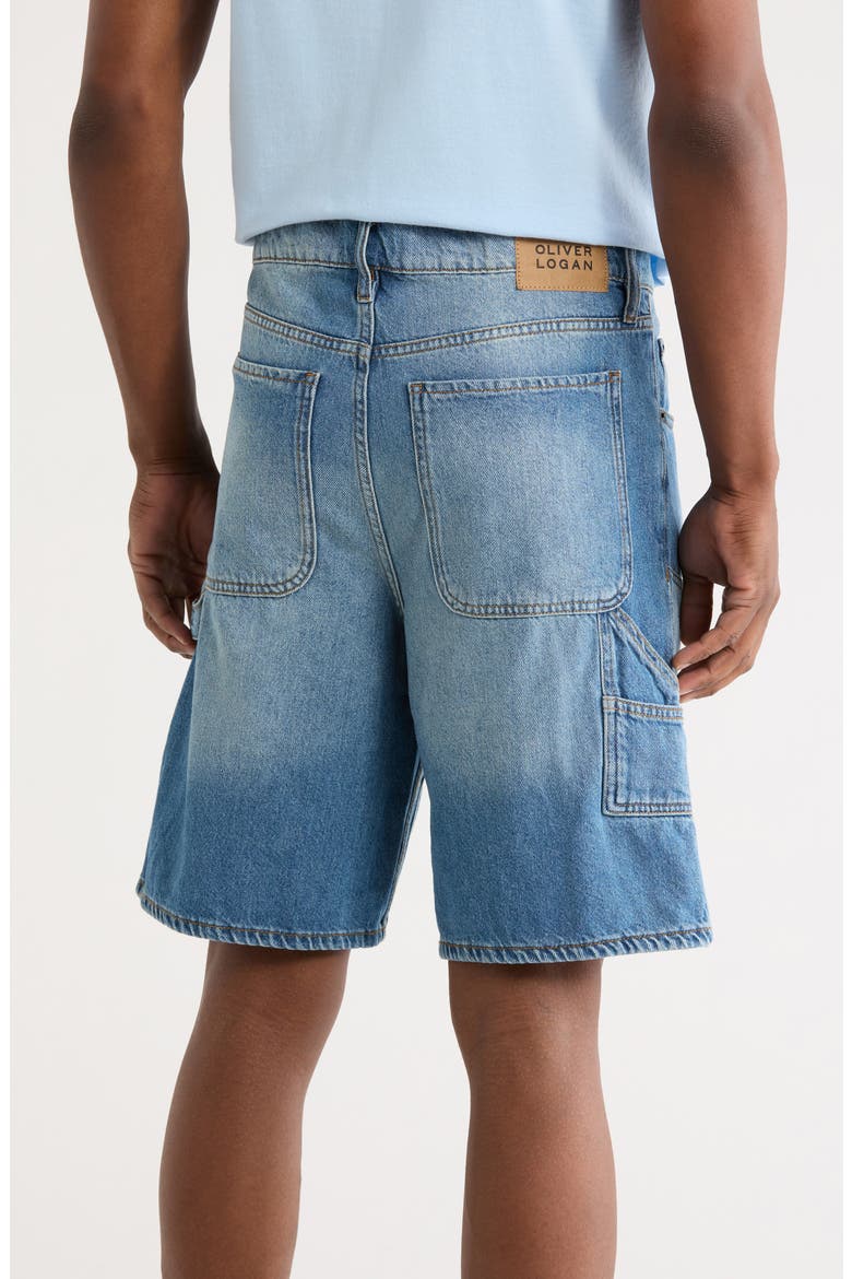 Loose Denim Carpenter Shorts, Alternate, color, MEDIUM TINT