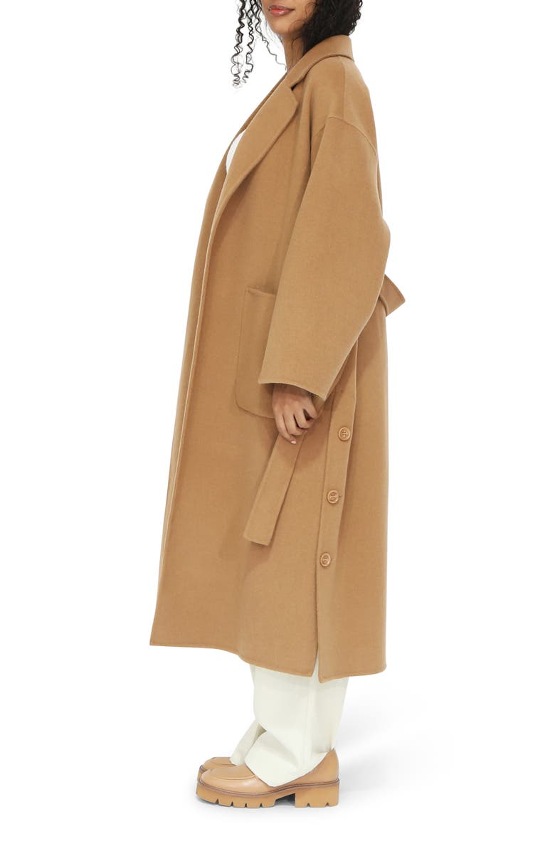 Belle & Bloom Wide Awake Split Hem Wool Blend Coat, Alternate, color,