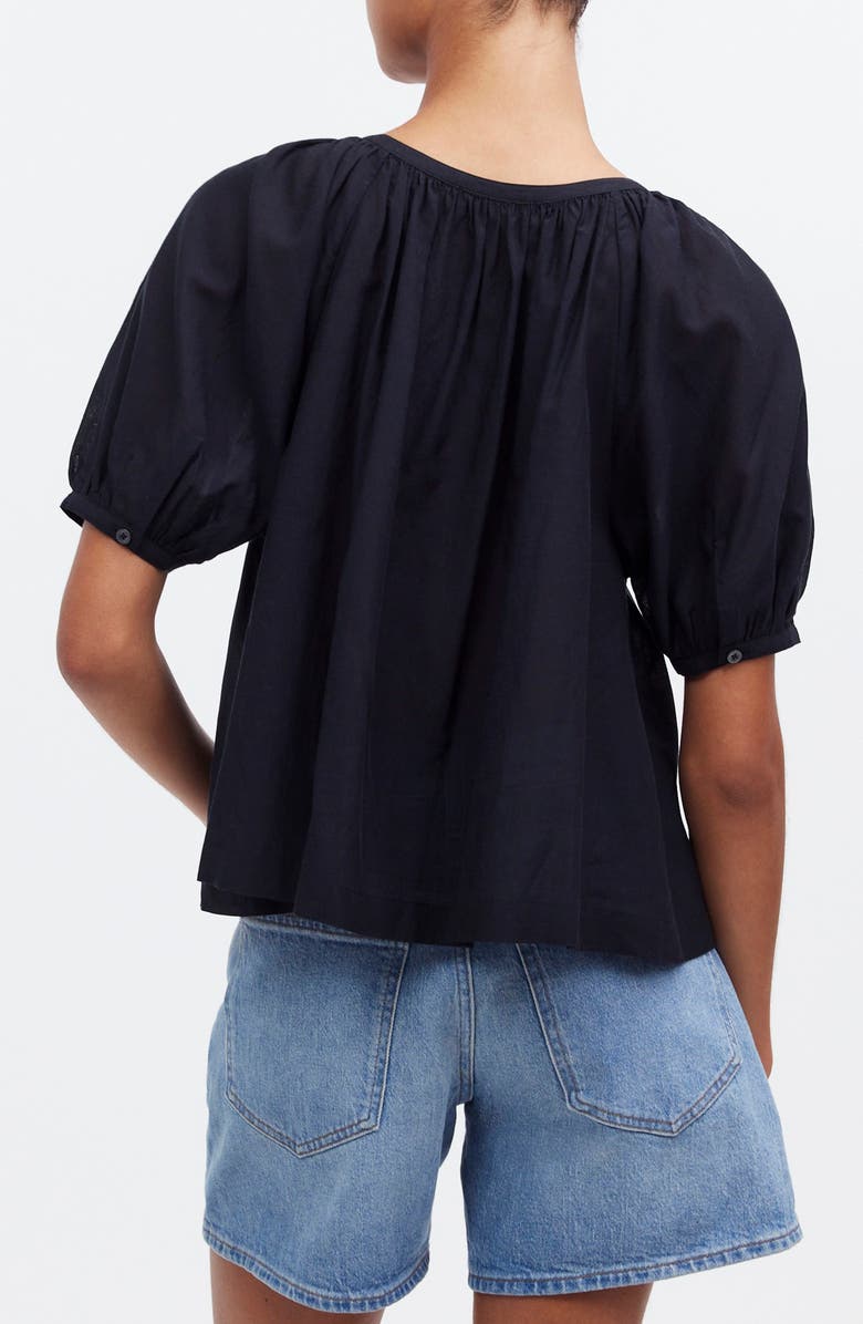 Madewell Puff Sleeve A-Line Cotton Blend Voile Top, Alternate, color, 