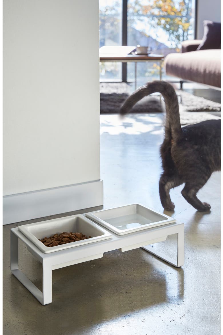 Pet Food Bowls & Stand, Alternate, color, WHITE