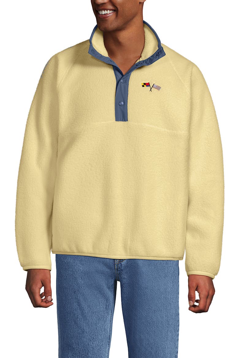 Unisex Snap Neck Fleece Pullover, Alternate, color, Pale Yellow