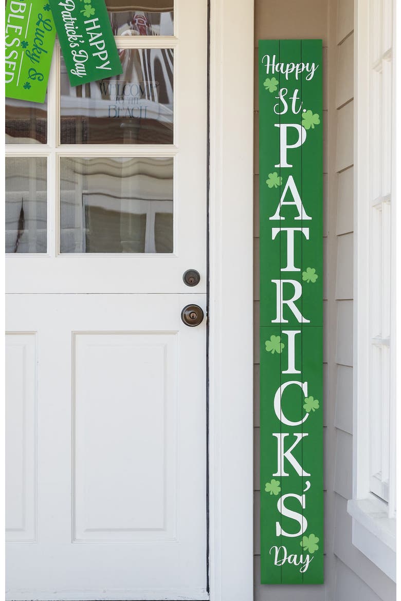 60"L Wooden St. Patrick's Porch Sign, Alternate, color, Green