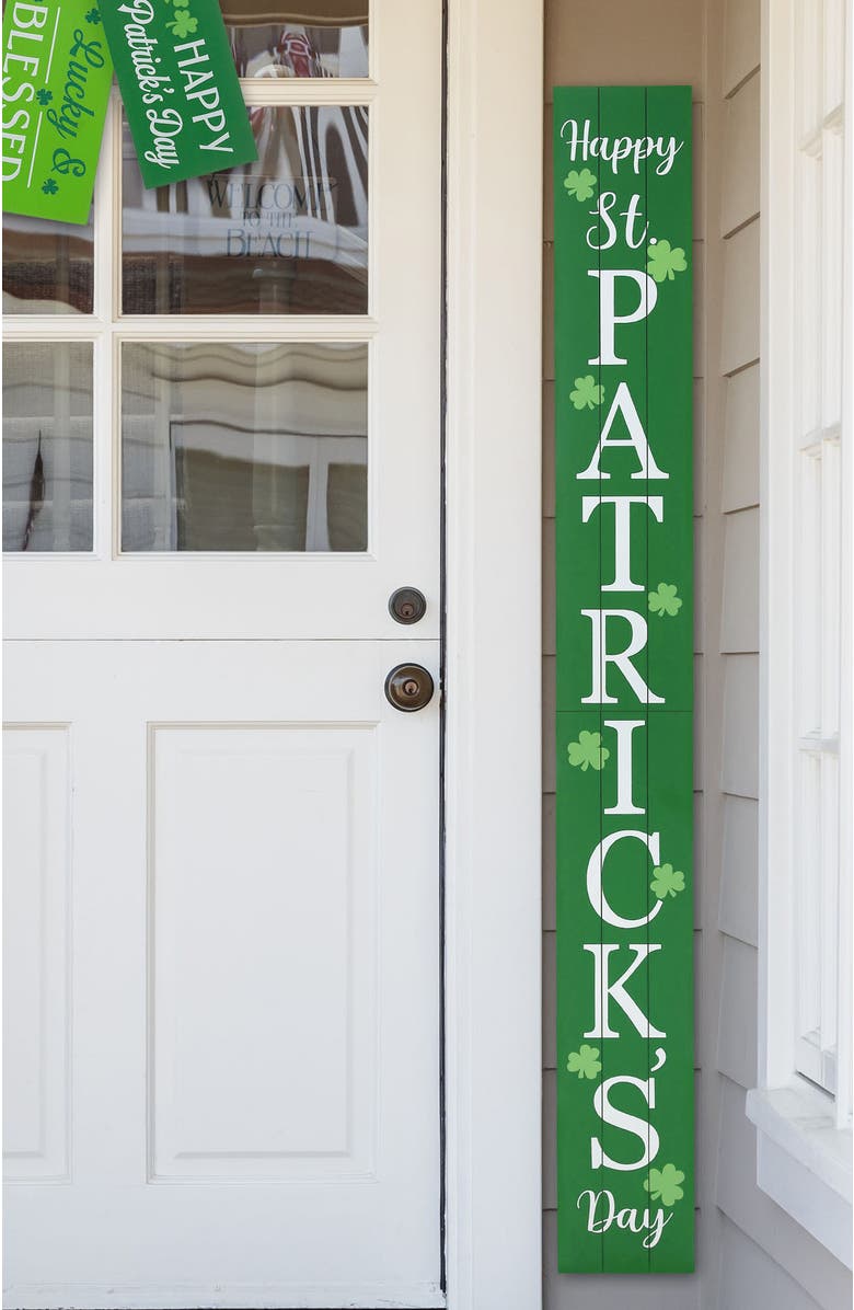 Glitzhome 60"L Wooden St. Patrick's Porch Sign, Alternate, color, Green