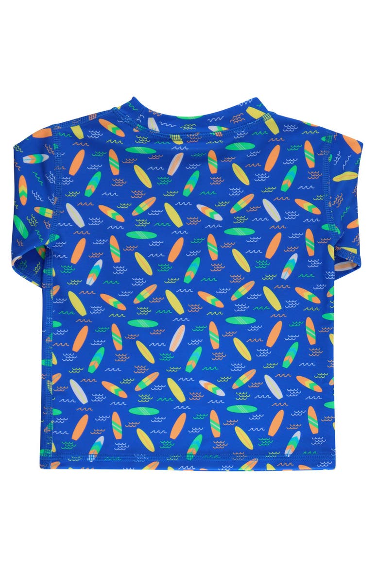 Boys UPF50+ Sun Protected Long Sleeve Rash Guard, Alternate, color, Neon Surfs Up