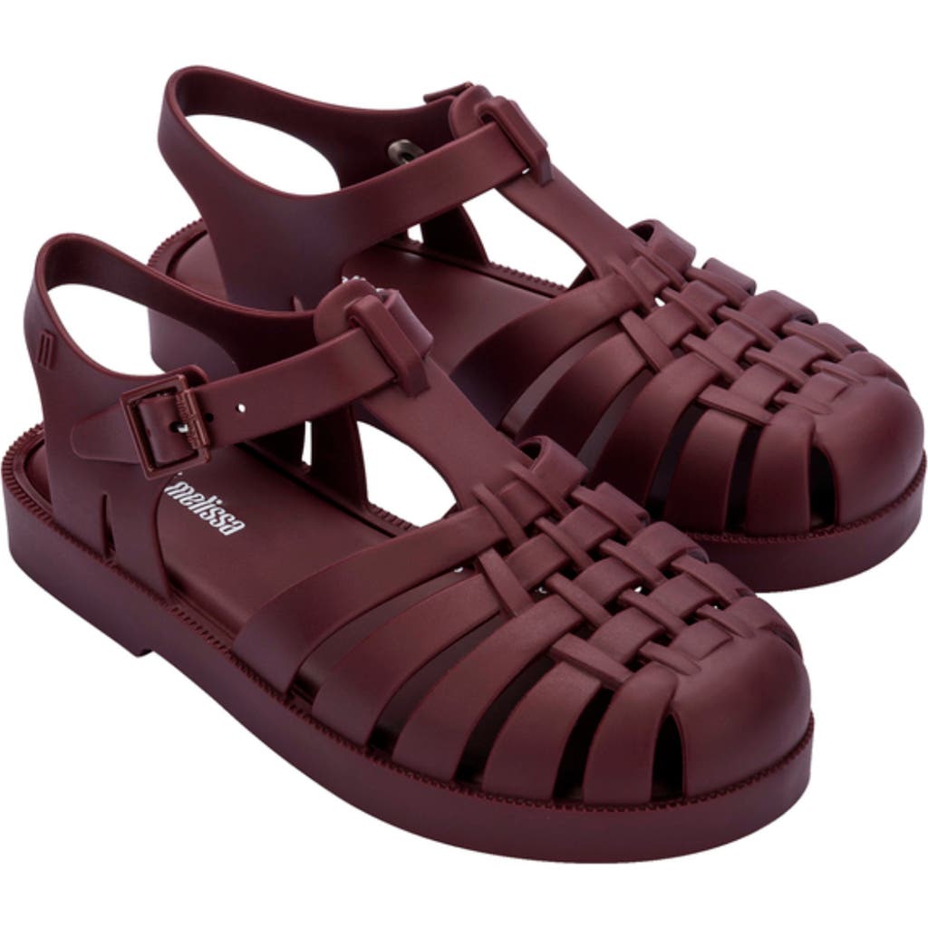 Mini Melissa Possession Fisherman Sandal In Burgundy