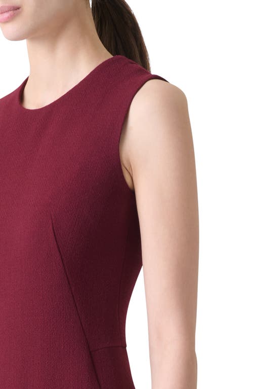 Akris Asymmetric Sleeveless Wool Dress In Burgundy