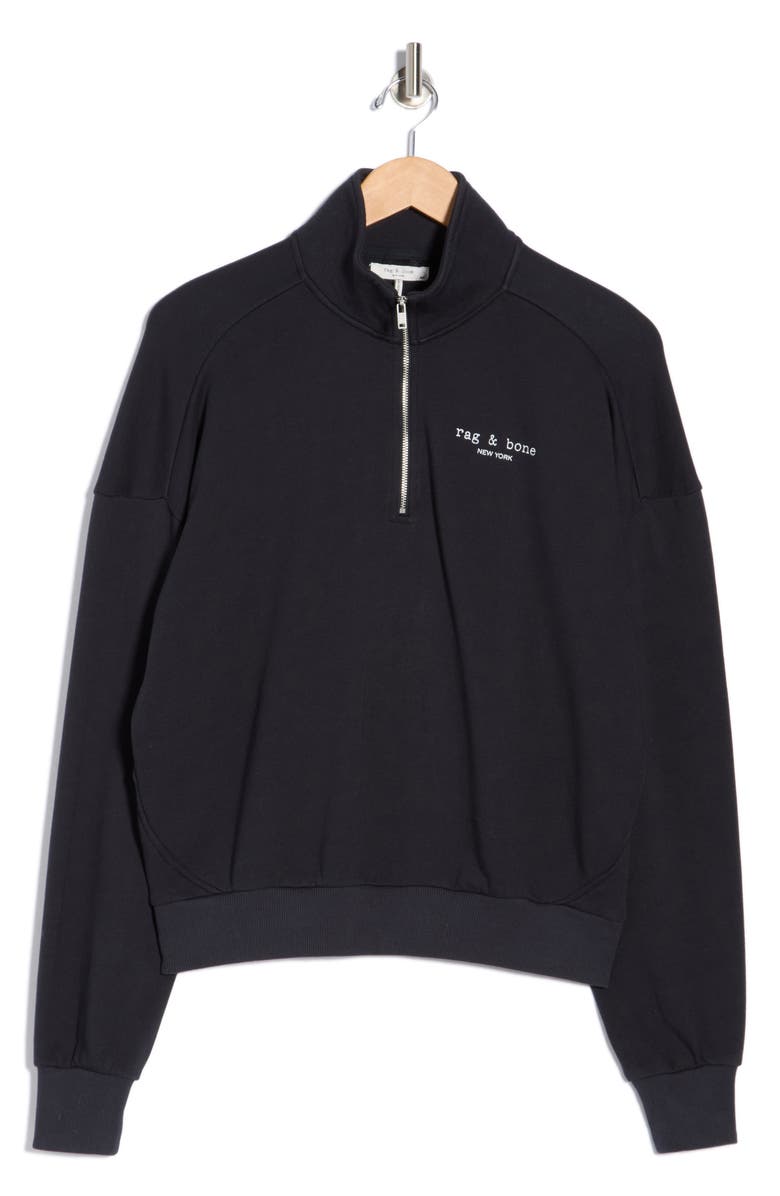 rag & bone Terry Half Zip Pullover, Alternate, color, Sal