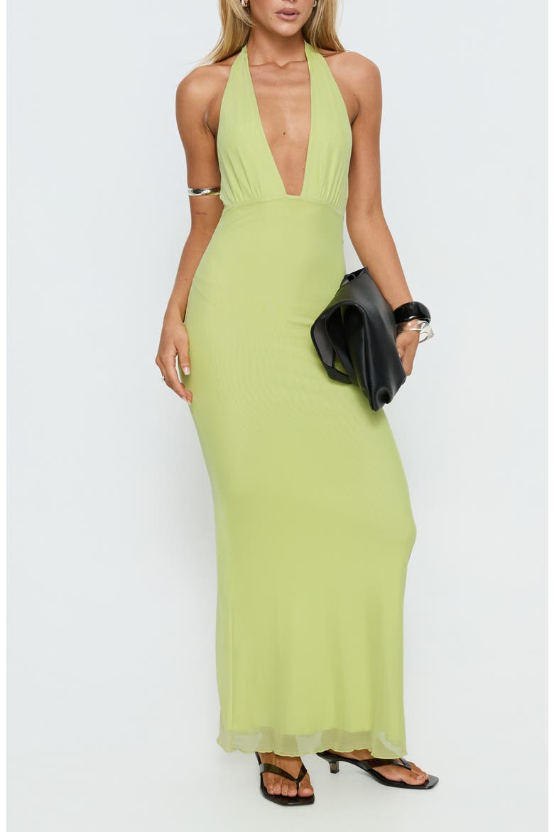 Astrazia Halter Maxi Dress, Main, color, GREEN