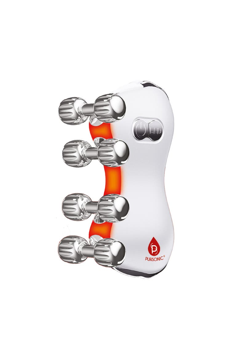 5-in-1 LED Light Therapy Skin Roller Massager, Main, color, White