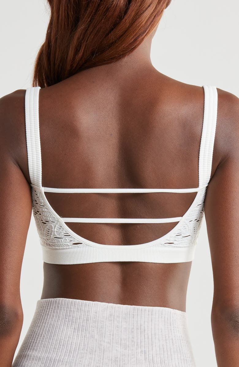 Free People FP Movement Hrun Floral Lace Bandeau Bra, Alternate, color, Ivory