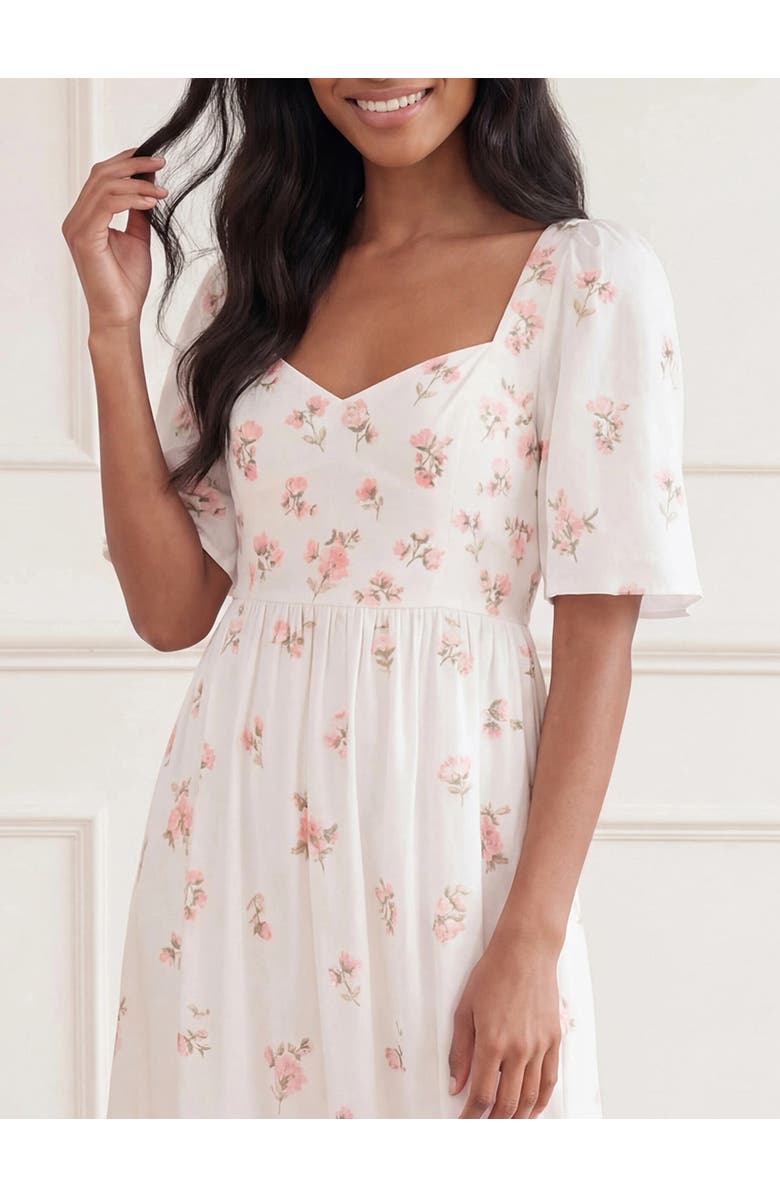 Needle & Thread Flora Ditsy Cotton Ankle Gown, Alternate, color, Chalk