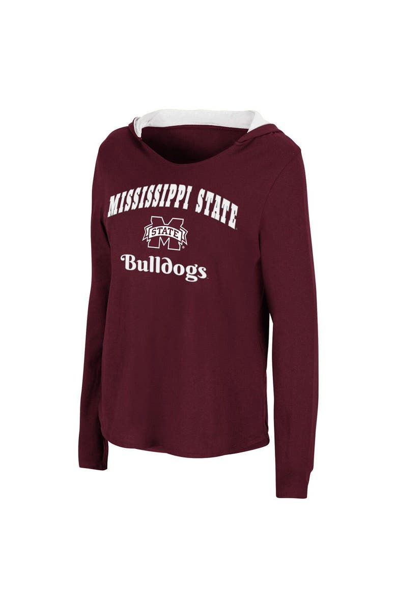 COLOSSEUM Women's Colosseum Maroon Mississippi State Bulldogs Catalina Hoodie Long Sleeve T-Shirt, Alternate, color, Maroon