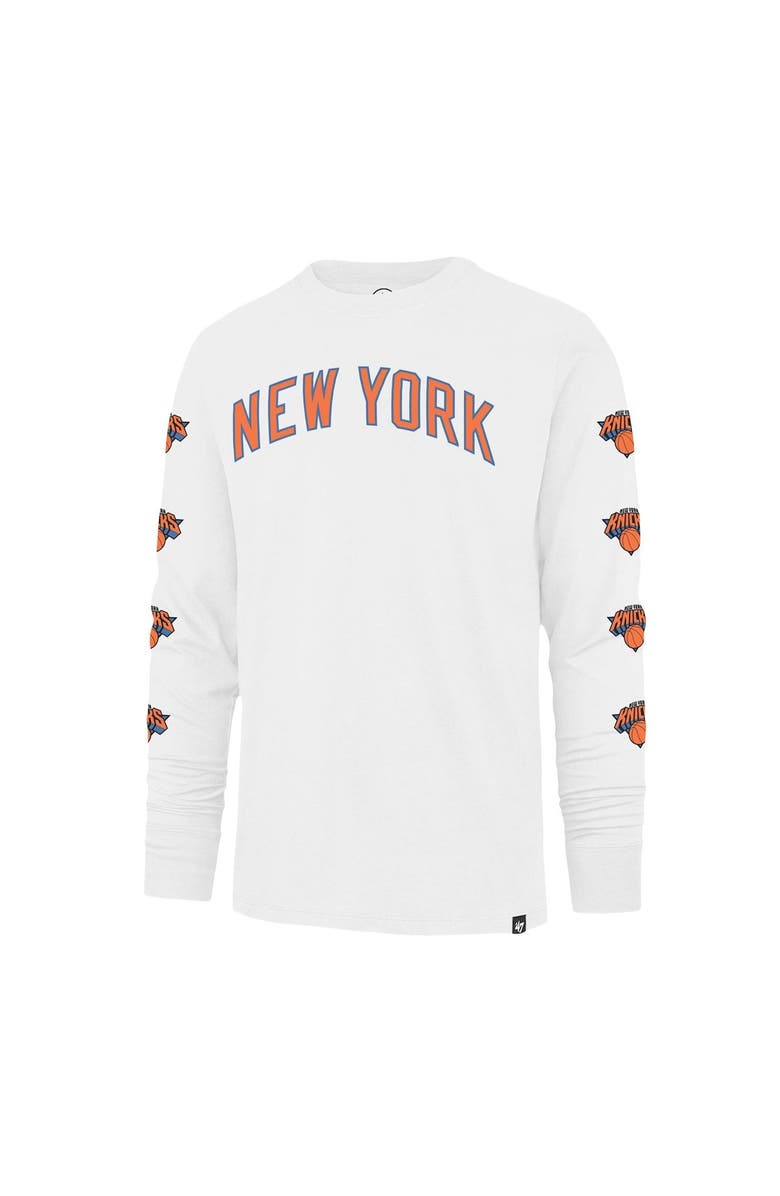 '47 Men's '47 White New York Knicks City Edition Downtown Franklin Long Sleeve T-Shirt, Alternate, color, 