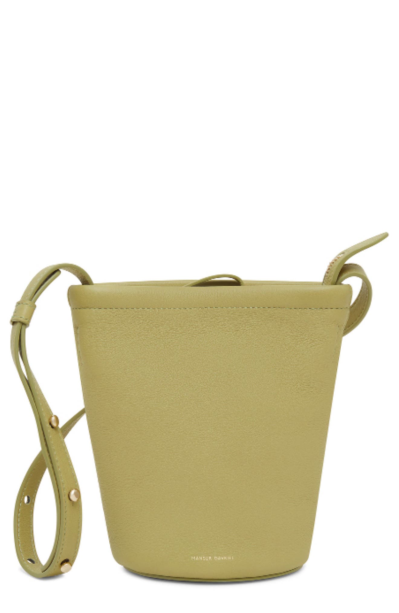 Mini Leather Zip Bucket Bag, Main, color, LIME