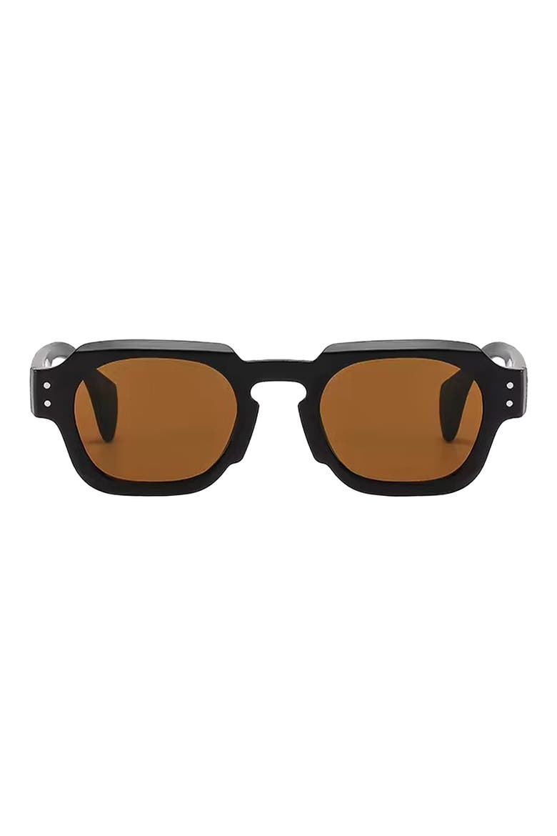 Echo 50mm Polarized Rectangular Sunglasses, Main, color, BLACK/BROWN