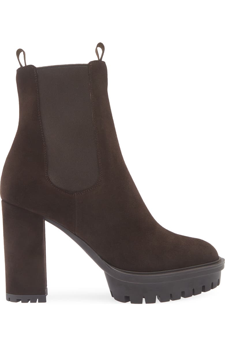 Gianvito Rossi Lug Sole Chelsea Boot, Alternate, color, Moka