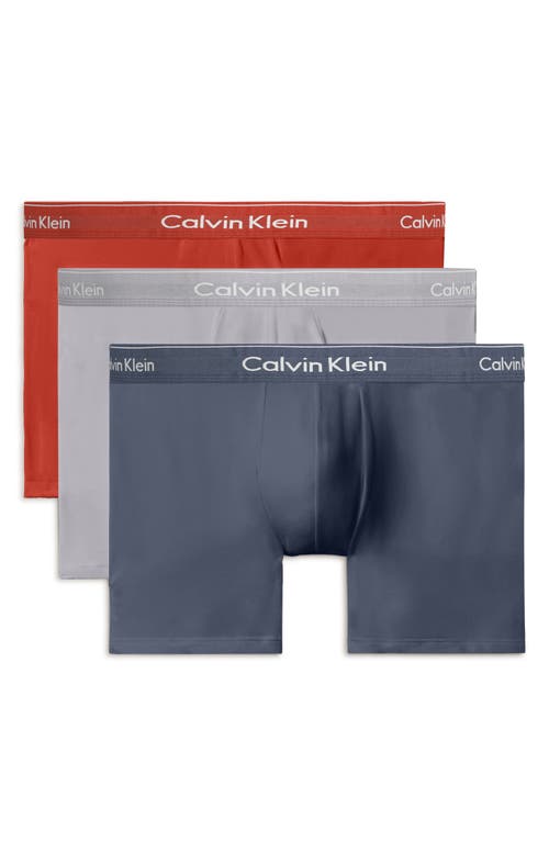 Calvin Klein Icon 3-pack Stretch Cotton Boxer Briefs In Vqn Vintage Ind