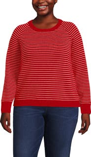 Lands' End Plus Size Drifter Raglan Crew Sweater