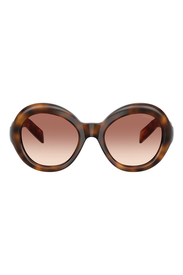 53mm Gradient Round Sunglasses, Main, color, TORTOISE / BROWN BORDEAUX