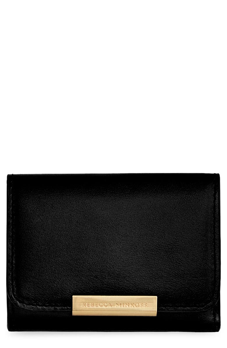 Rebecca Minkoff Insider Compact Leather Wallet, Main, color, Black