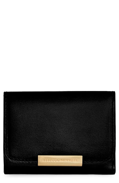 Burberry black leather card ID deals bifold snap wallet unisex