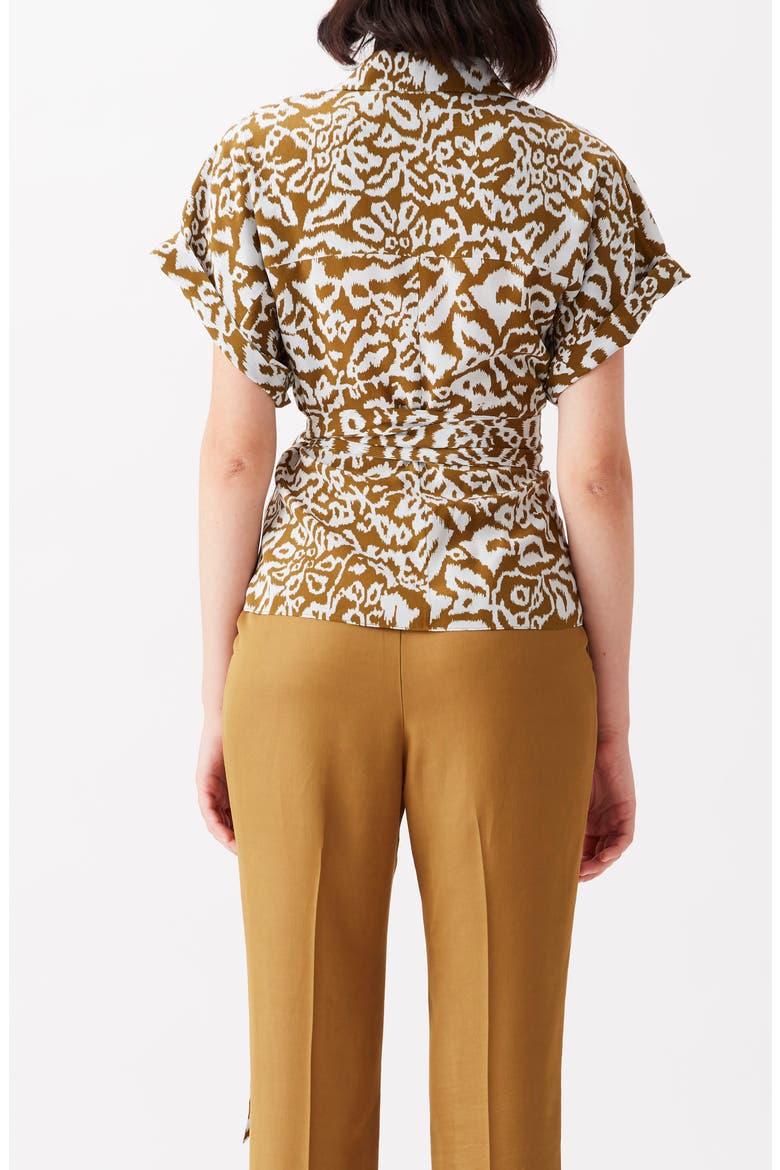 DVF Debbie Wrap Silk Top, Alternate, color, BALI LEOPARD