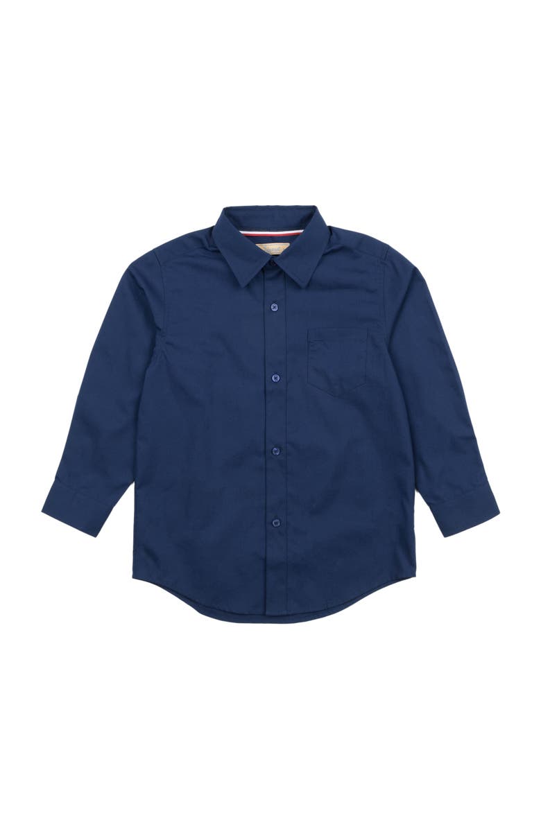 Leveret Boys Long Sleeve Dress Shirt, Main, color, Navy