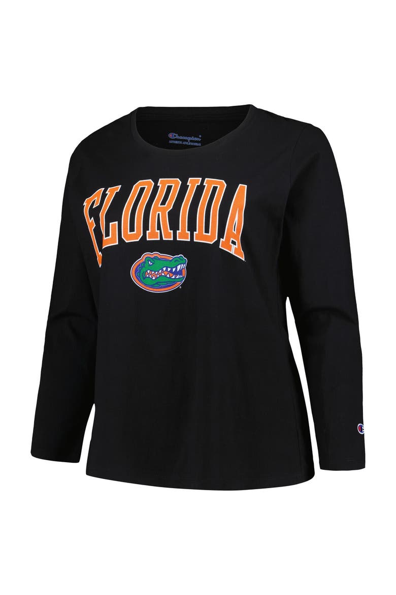 Women's Profile Black Florida Gators Plus Size Arch Over Logo Scoop Neck Long Sleeve T-Shirt, Alternate, color, Black