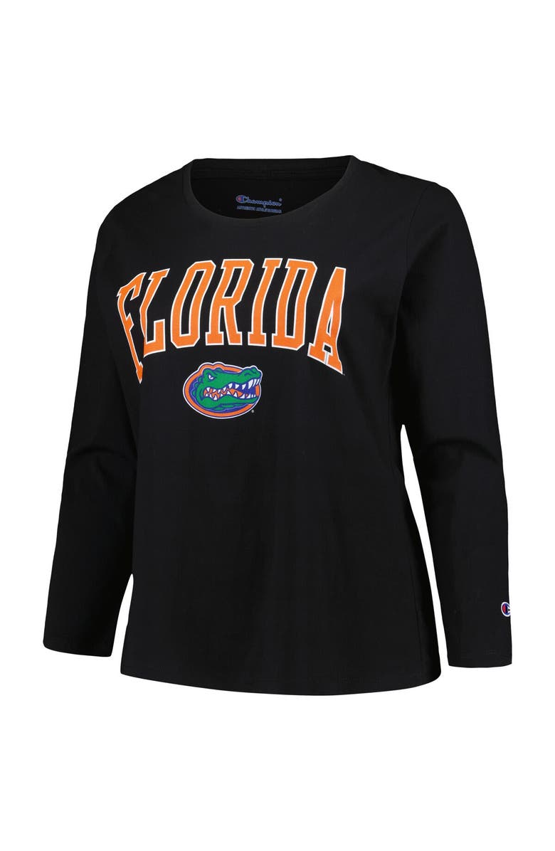 PROFILE Women's Profile Black Florida Gators Plus Size Arch Over Logo Scoop Neck Long Sleeve T-Shirt, Alternate, color, 