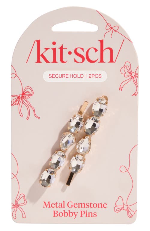 Kitsch 2-pack Crystal Bobby Pins In Transparent
